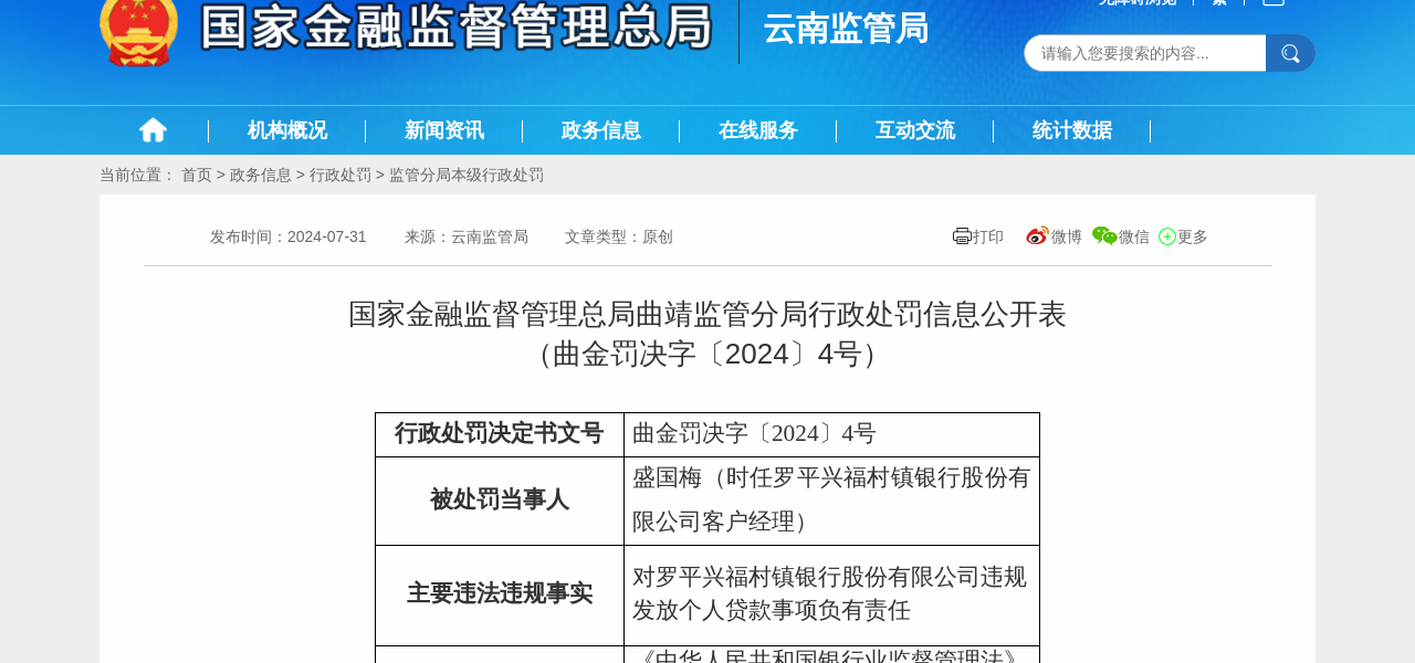 罗平兴福村镇银行客户经理被警告